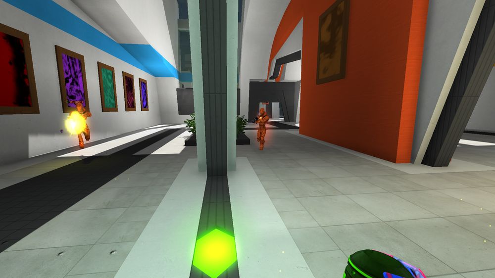 Red Eclipse 2: a first-person arena with a fireball