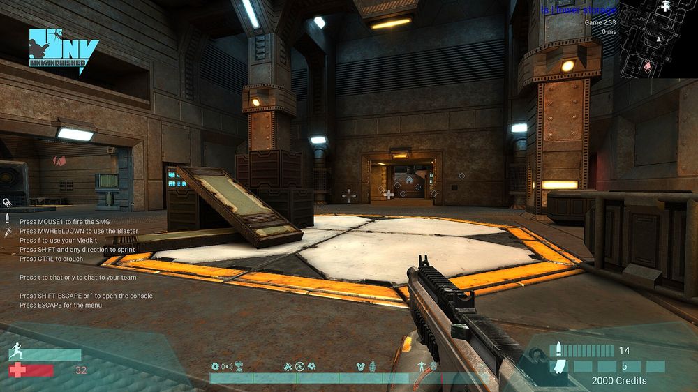 Unvanquished: a first-person view inside a sci-fi base
